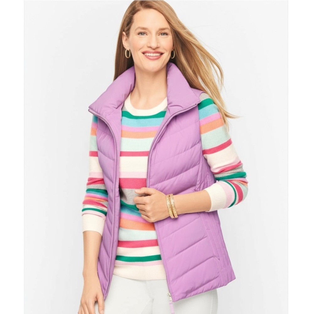 Talbots Purple Down Puffer Vest Winter Jacket Coat Size Medium